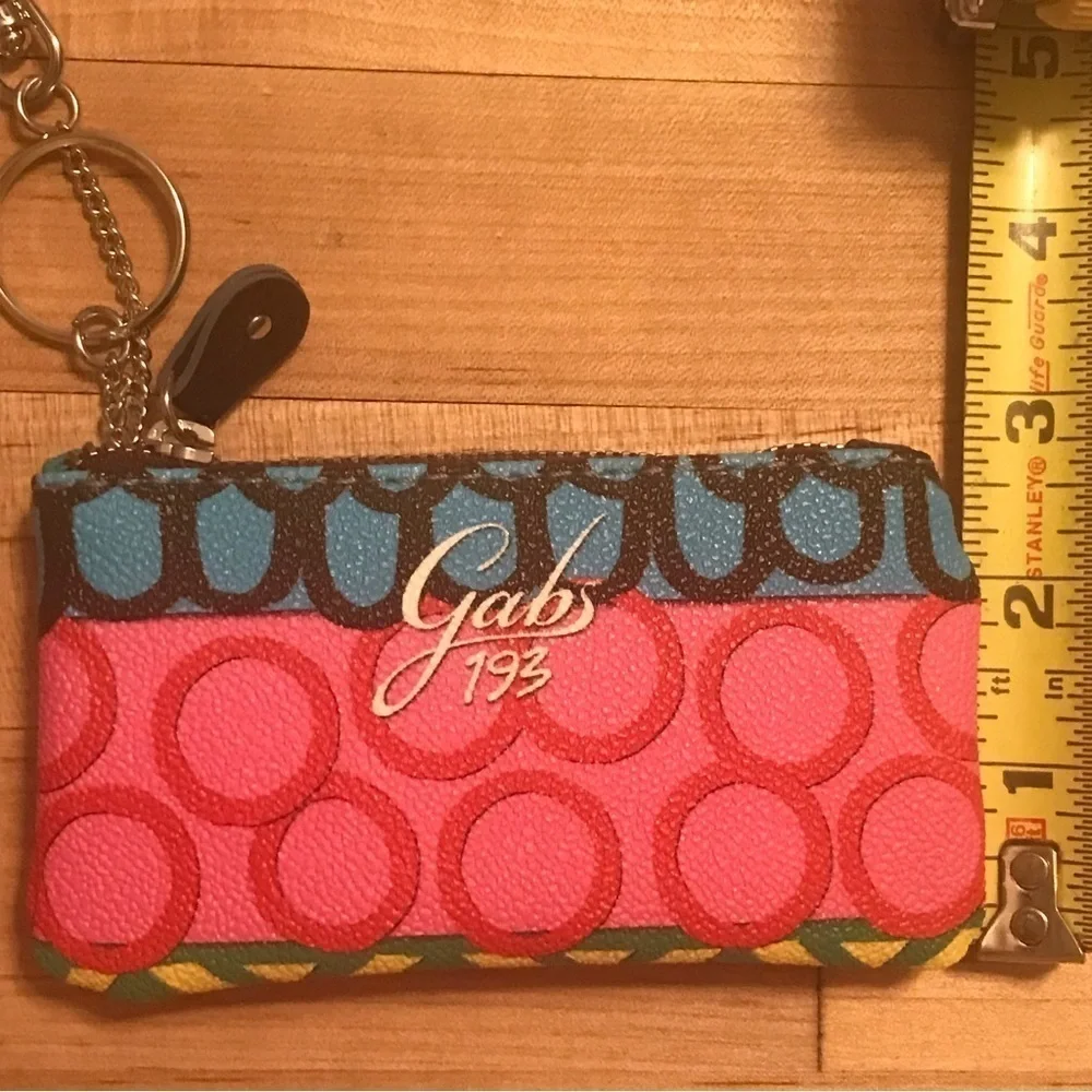 Gabs 193 Change Purse Wallet Key Chain Fob Calf Leather Made in Italy